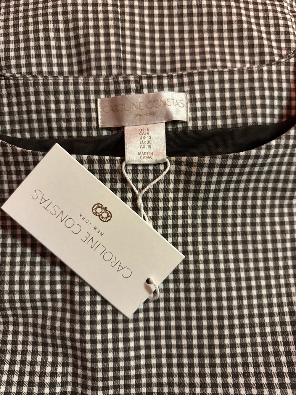 Caroline Constas Brown Gingham Mini Dress - Picture 4 of 4